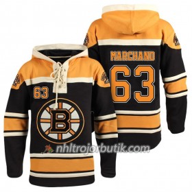 Män Ishockey Boston Bruins Brad Marchand 63 Svart Sawyer Hooded Sweatshirt